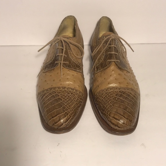 “FORTI” MENS GENUINE ALLIGATOR & OSTRICH SHOES - Picture 2 of 7